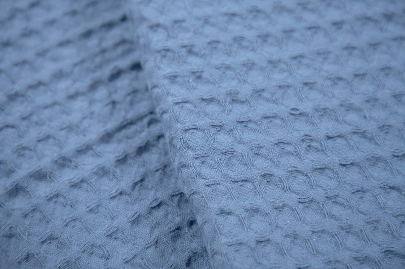 HILLFAIR 100% Combed Cotton Blanketâ€“ Queen Size Bed Blanketsâ€“ Warm Soft All Season Breathable Lightweight Summer Blanketsâ€“ Waffle Weave Home Decor Bed Blanket- Blue Queen Bed Cotton Blankets/Bedcovers - Image 3